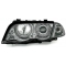 BMW E46 sedana/touringa (98-01) priekšējie lukturi + pagriezieni, eņģeļ acis, CCFL, hromēti